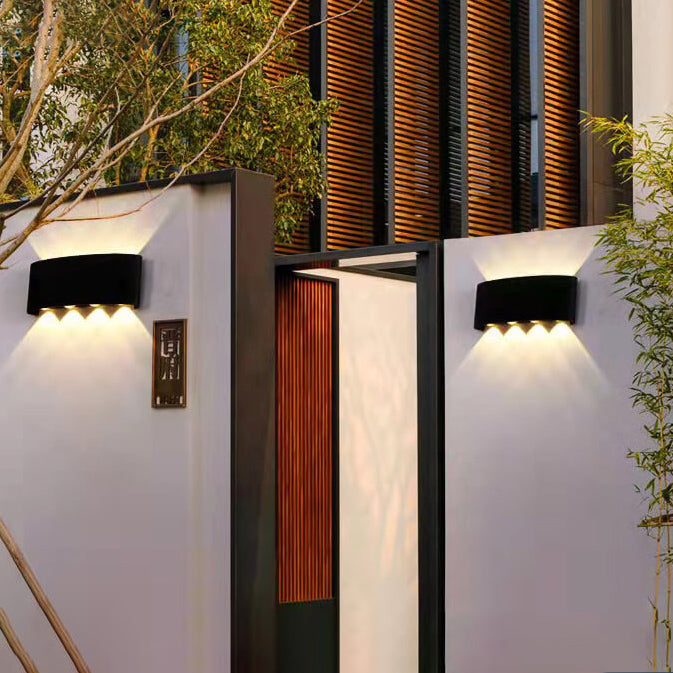 Modern Outdoor Arc Up and Down Spotlight LED Outdoor Waterproof Wall Sconce Lamp | Bowlift