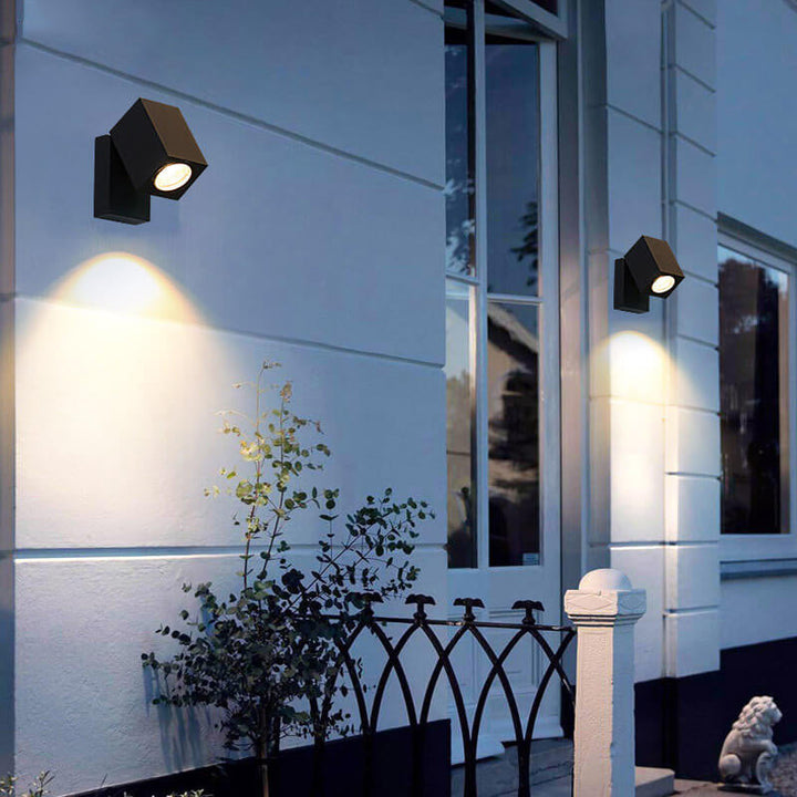 Modern Outdoor Waterproof Square Spotlight Adjustable Angle LED Garden Wall Sconce Lamp | Bowlift