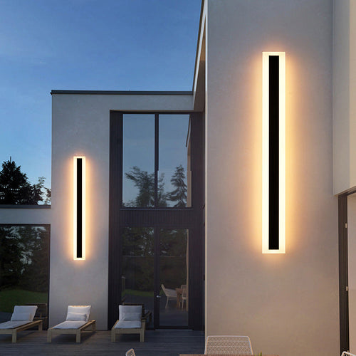 Modern Minimalist Long Rectangular Aluminum Acrylic LED Wall Sconce Lamp For Garden | Bowlift