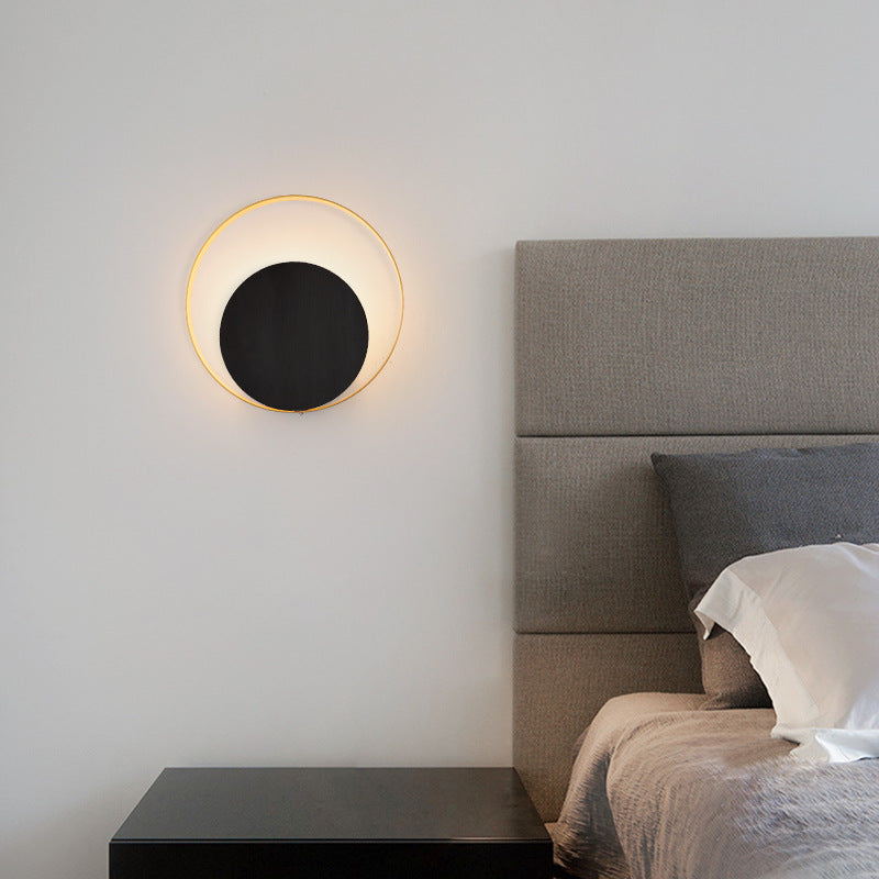 BowLift | Modern Minimalist Iron Circle Ring 1-Light Wall Sconces Lamp For Bedroom