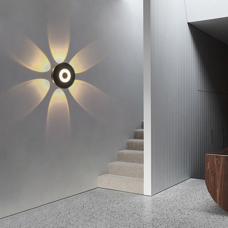 Contemporary Scandinavian Aluminum Round Shade LED Wall Sconce Lamp For Outdoor Patio | Bowlift