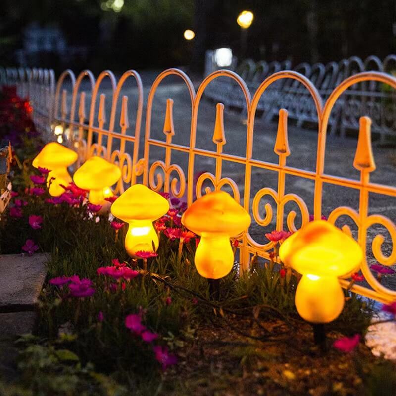 Solar Outdoor Resin Mushroom LED Garden Ground Insert Decorative Landscape Light | Bowlift