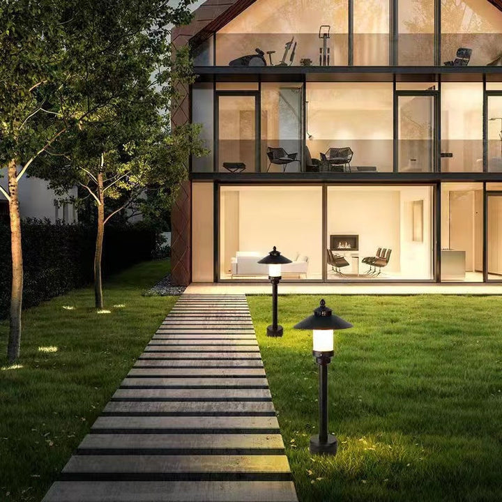 Modern Minimalist Umbrella Waterproof Aluminum Marble LED Outdoor Light For Garden | Bowlift