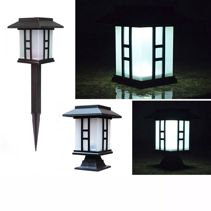 Traditional European Waterproof Solar ABS PC Plastic Rectangular LED Landscape Lighting For Garden | Bowlift