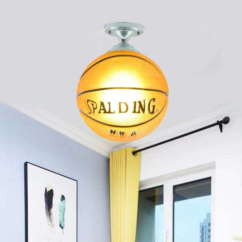 BowLift | SportLume Creative Ceiling Light | Basketball & Football Design | Semi-Mount | Glass Lamp