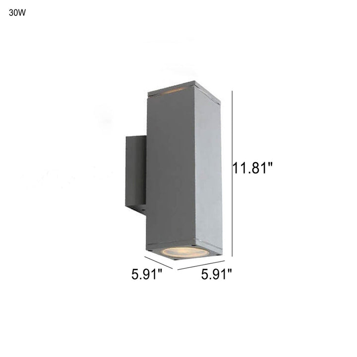 Modern Minimalist Square Column LED Luminous Outdoor Waterproof Wall Sconce Lamp | Bowlift