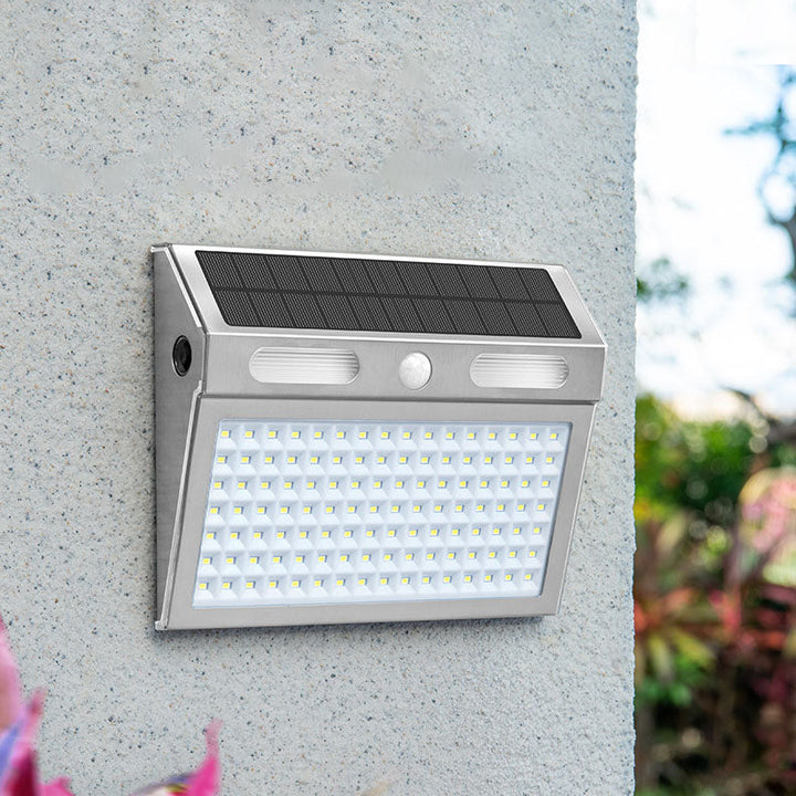 Solar Induction Stainless Steel Trapezoidal LED Outdoor Waterproof Wall Sconce Lamp | Bowlift