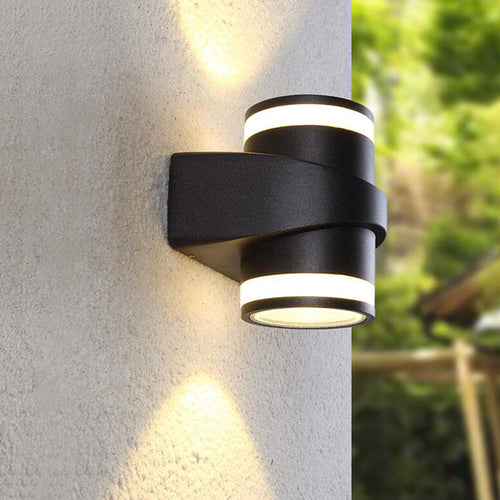Modern Cylindrical Die-Cast Aluminum LED Waterproof Outdoor Garden Wall Light | Bowlift