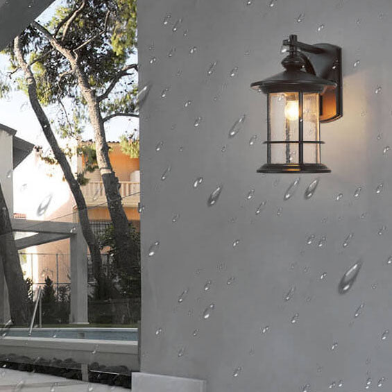 Industrial Vintage Bubble Glass Column 1-Light Outdoor Waterproof Wall Sconce Lamp | Bowlift