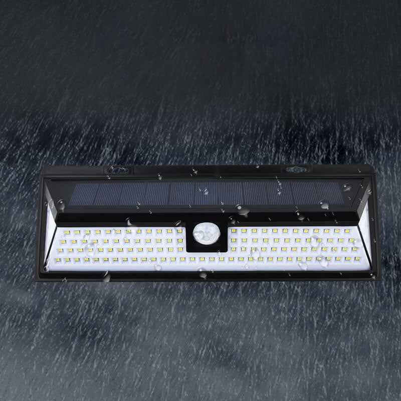 Modern Black Rectangular Human Sensor Solar Waterproof Outdoor Garden LED Wall Light | Bowlift