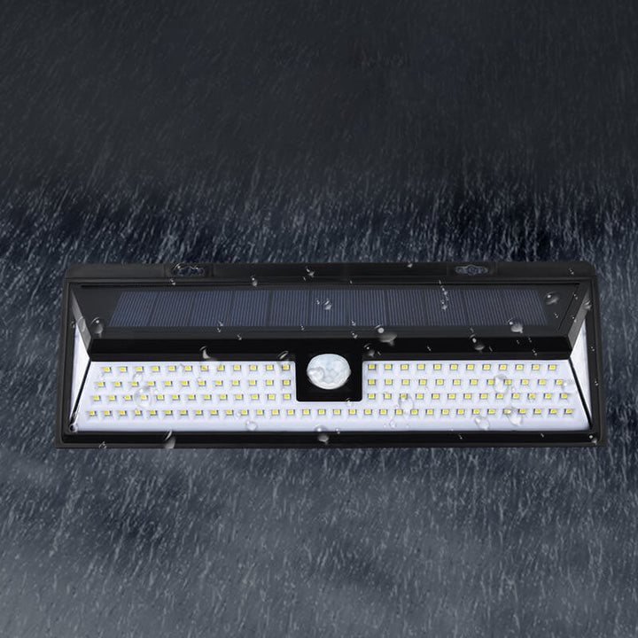 Modern Black Rectangular Human Sensor Solar Waterproof Outdoor Garden LED Wall Light | Bowlift