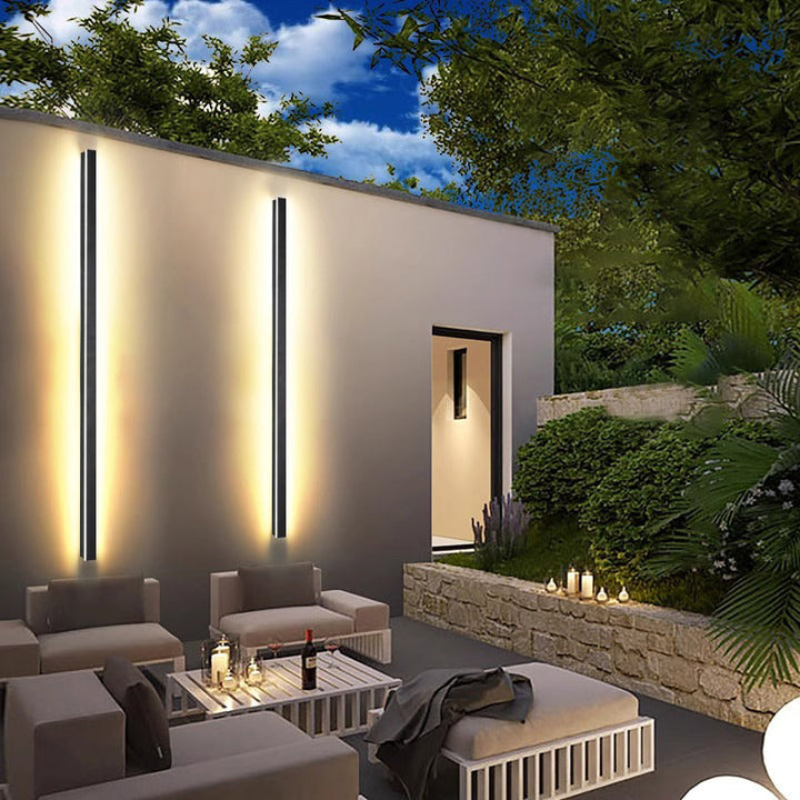 Modern Minimalist Long Rectangular Aluminum Acrylic LED Wall Sconce Lamp For Garden | Bowlift
