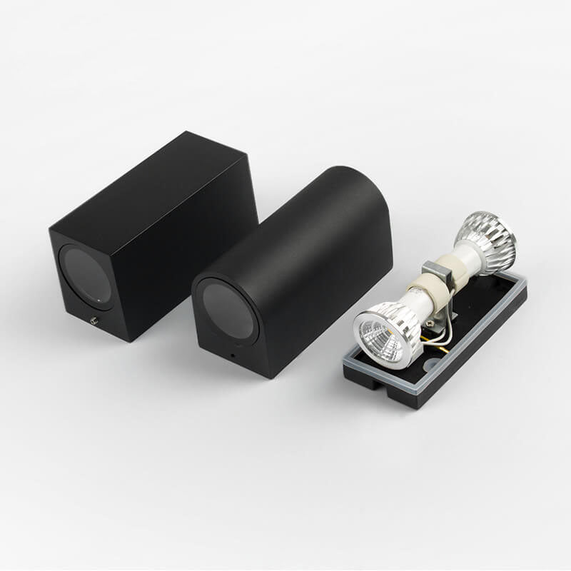 Modern Simple Outdoor Waterproof Aluminum Glass Cylinder 2-Light Wall Sconce Lamp | Bowlift