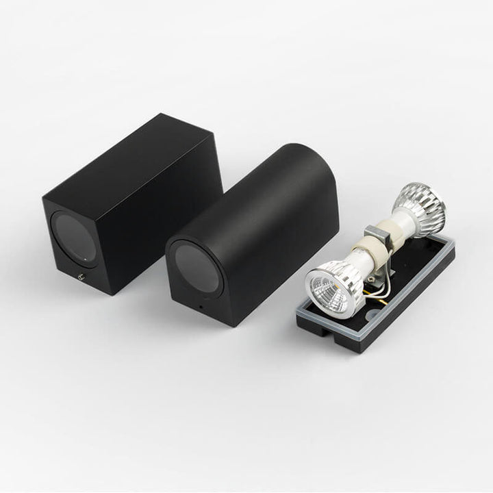 Modern Simple Outdoor Waterproof Aluminum Glass Cylinder 2-Light Wall Sconce Lamp | Bowlift