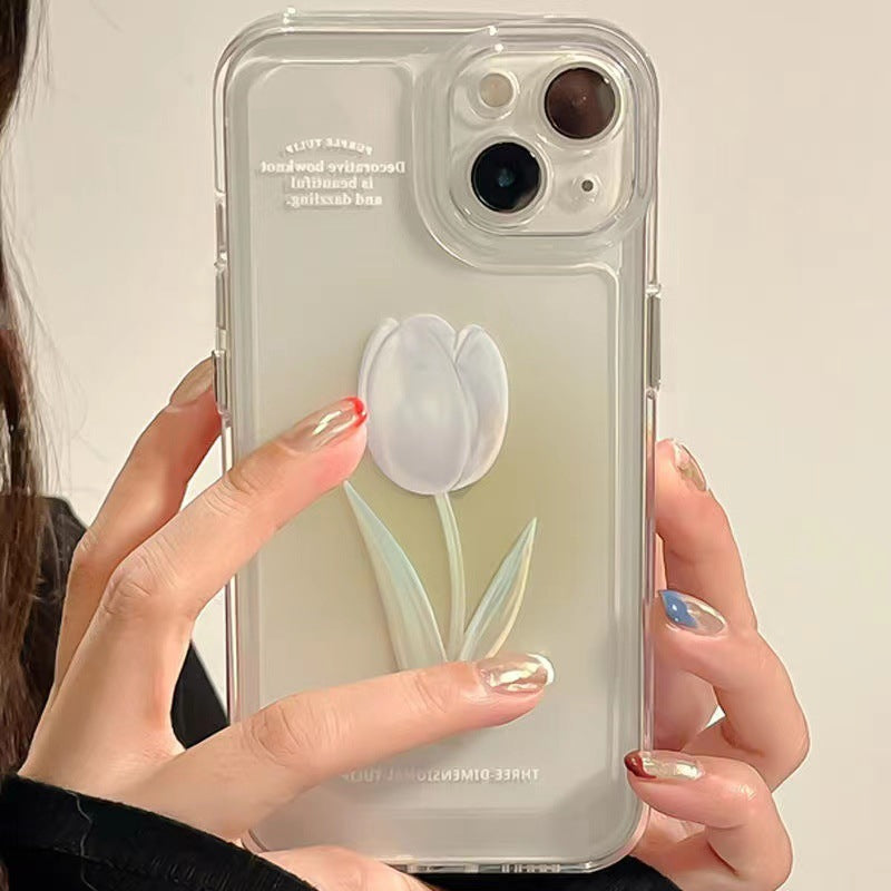 BowLift | Fashion Tulip Rose Flower Floral Soft Shockproof Compatible with Case for iPhone