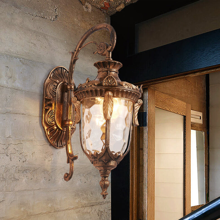 European Deluxe Lantern Outdoor Waterproof 1-Light Wall Sconce Lamp | Bowlift