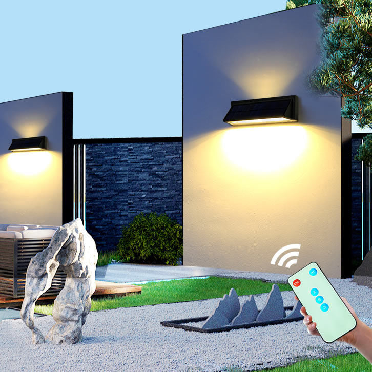 Outdoor Solar Waterproof Rectangular Slant LED Patio Wall Sconce Lamp | Bowlift