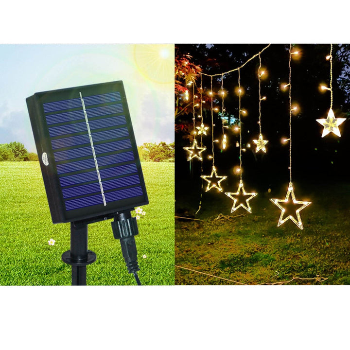 BowLift | LED Solar Star Moon Curtain Light  Christmas Outdoor Patio Decorative Camping String Lights