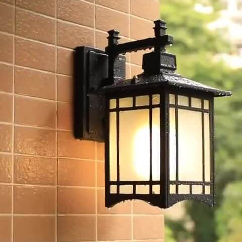 Modern Waterproof Solar Aluminum Chinese Pavilion Shape 1-Light Wall Sconce Lamp | Bowlift