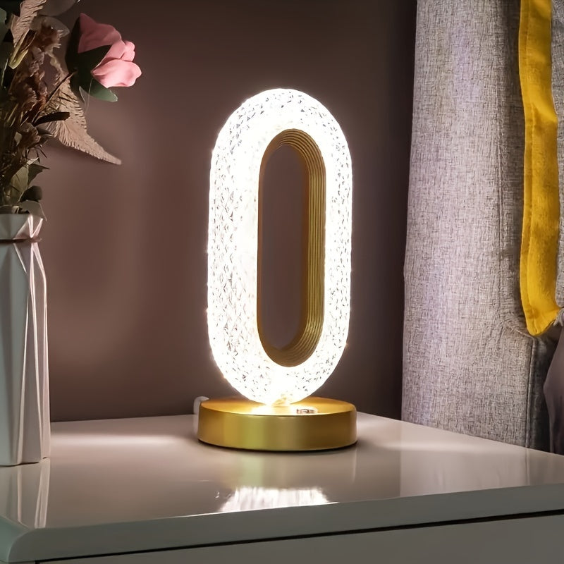 LuxeGlow – Elegant Oval Crystal Table Lamp Bowlift