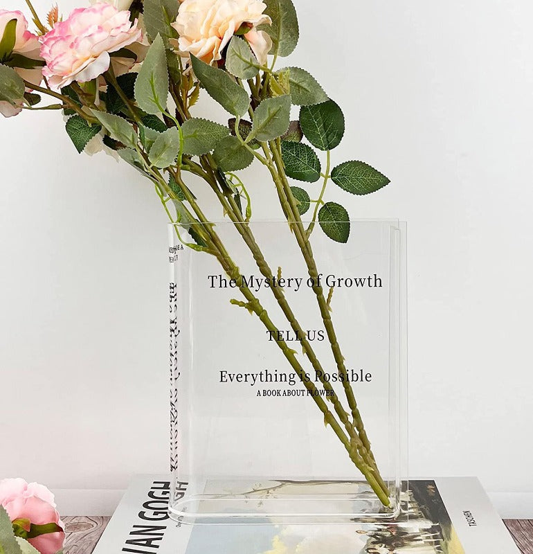 BowLift | Acrylic Book Vase – Modern Decorative Flower Holder