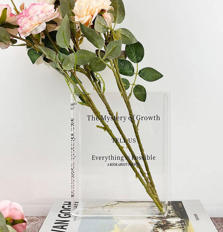 BowLift | Acrylic Book Vase – Modern Decorative Flower Holder