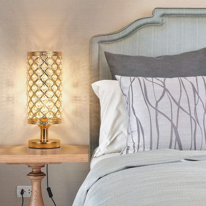 BowLift | Modern Crystal USB Table Lamp – Gold or Silver