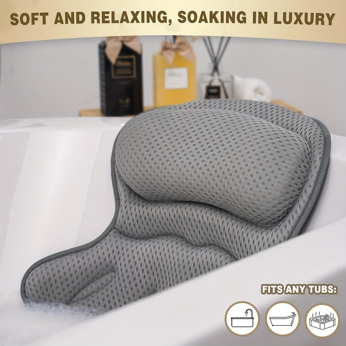 BowLift | LuxieSpa 4D Luxe Bath Pillow - Breathable Pillow with Neck and Back Support for a Relaxing Bath