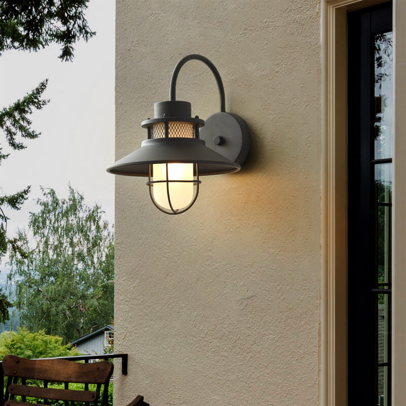 Outdoor Waterproof Iron Body 1-Light Outdoor Wall Sconce Lamp | Bowlift