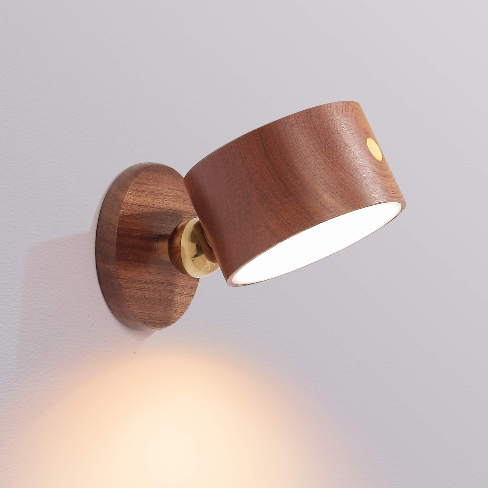 BowLift | Simple wood USB rechargeable touch magnet LED night light wall sconce lamp