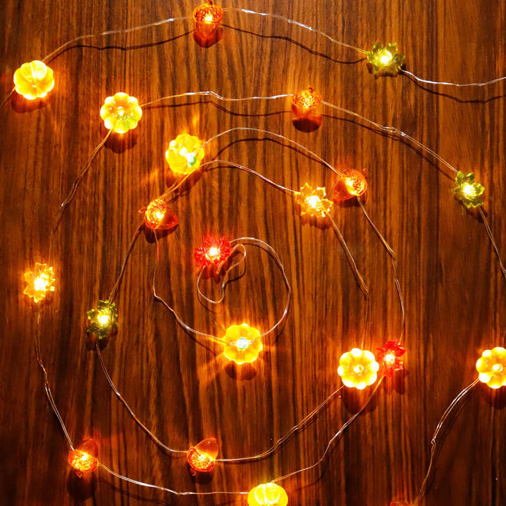 BowLift | Modern Thanksgiving Maple Acorn Pumpkin Decoration 30 LED String Lights