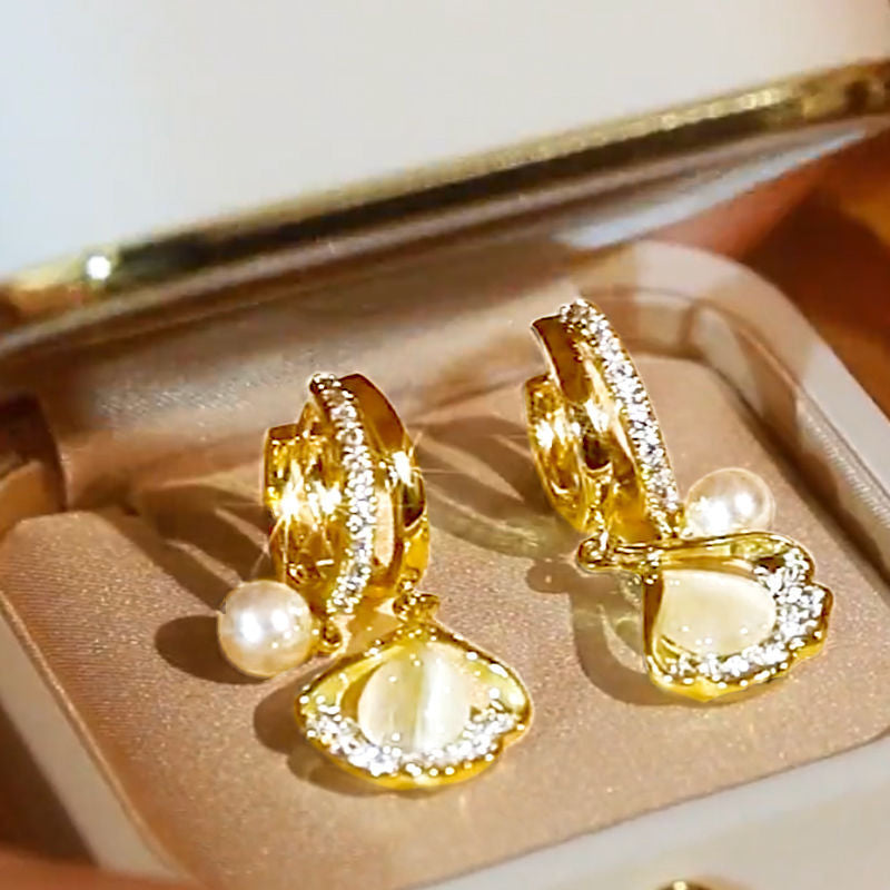 BowLift | Opal Ginkgo Leaf Earrings