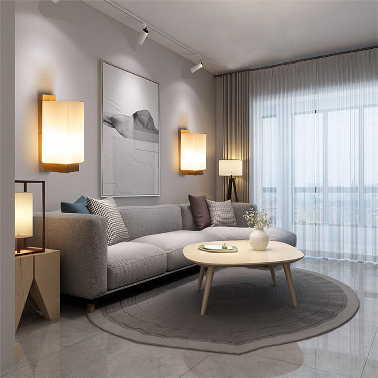 BowLift | Modern minimalist solid wood square glass column 1-light wall sconces lamp