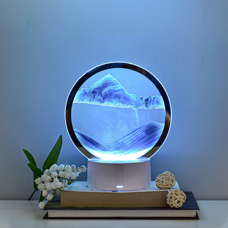 BowLift | Creative Round Hourglass Quicksand 3D LED Night Light Table Lamp