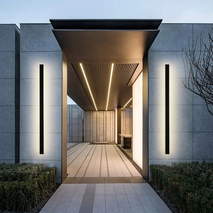 Modern Minimalist Long Rectangular Aluminum Acrylic LED Wall Sconce Lamp For Garden | Bowlift