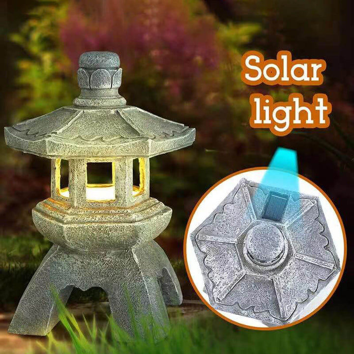 Retro Decorative Solar Tower Resin LED Outdoor Landscape Lighting | Bowlift