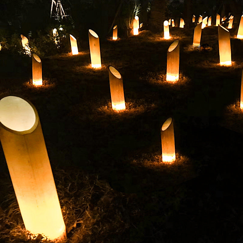 Contemporary Creative Waterproof Solar Resin Bamboo LED Landscape Lighting Outdoor Light For Garden | Bowlift