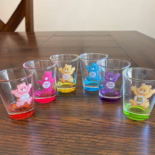 Swear Bears Shot Glasses Set, 6 Pieces | Bowlift