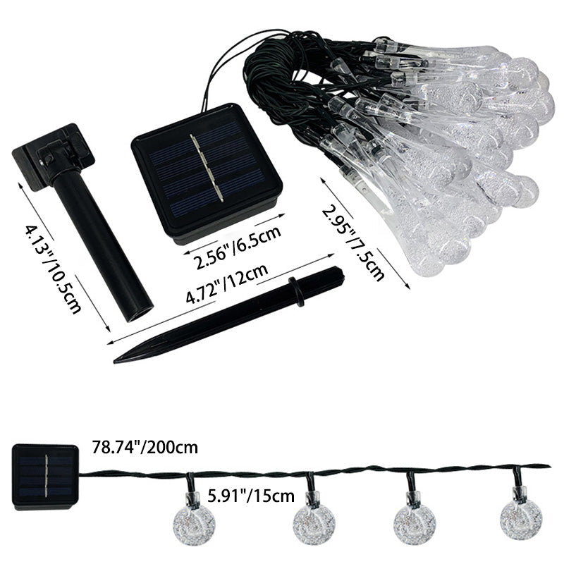 BowLift | Modern Art Deco Waterproof Solar PVC Rubber Acrylic Snow Bee Ball Crystal Ball Teardrop LED String Lights Outdoor Light For Garden