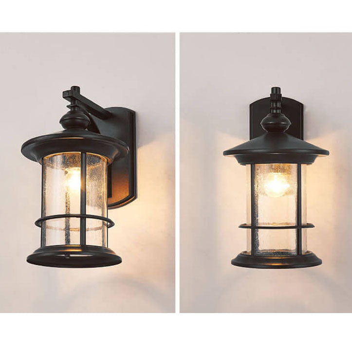 Industrial Vintage Bubble Glass Column 1-Light Outdoor Waterproof Wall Sconce Lamp | Bowlift