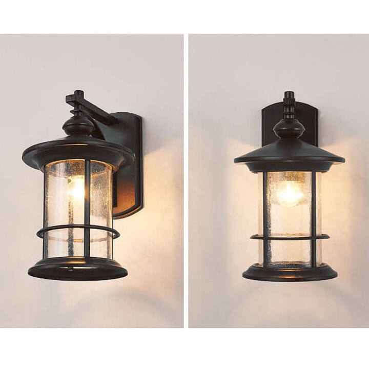 Industrial Vintage Bubble Glass Column 1-Light Outdoor Waterproof Wall Sconce Lamp | Bowlift