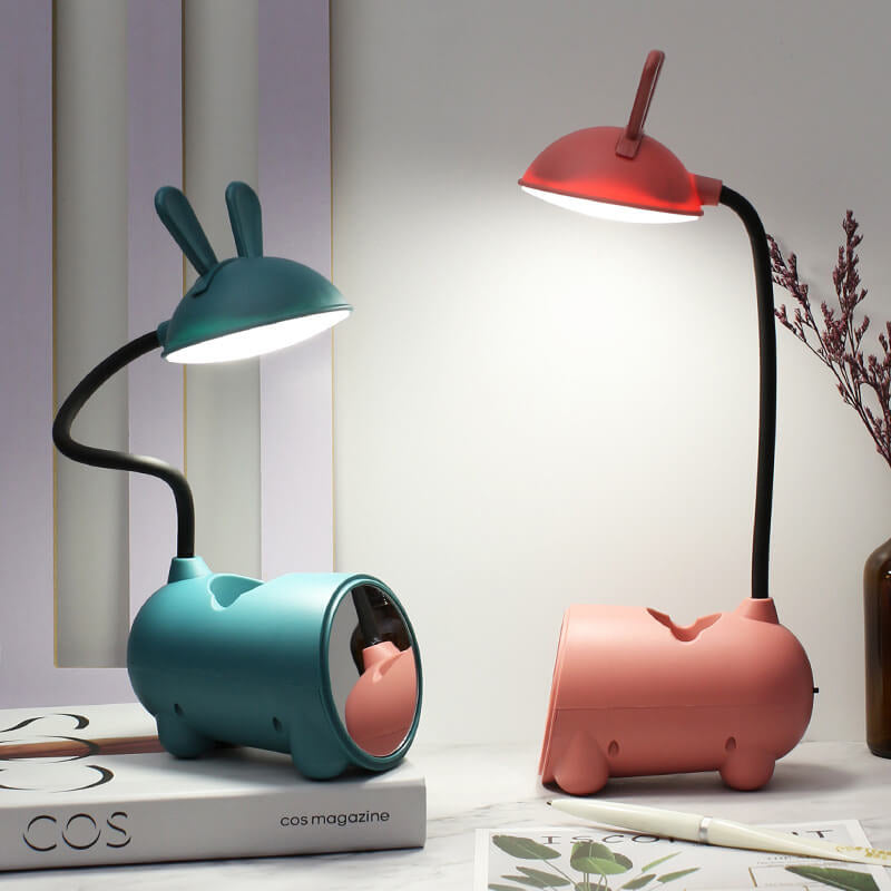 BowLift | LED Desk Lamp Rabbit | USB & Touch | With Pen Holder | Pink, Green, Blue
