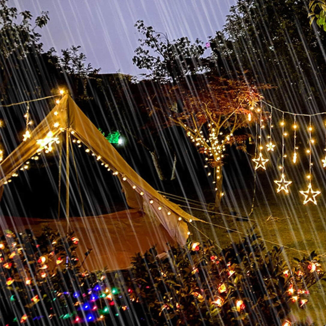 BowLift | LED Solar Star Moon Curtain Light  Christmas Outdoor Patio Decorative Camping String Lights