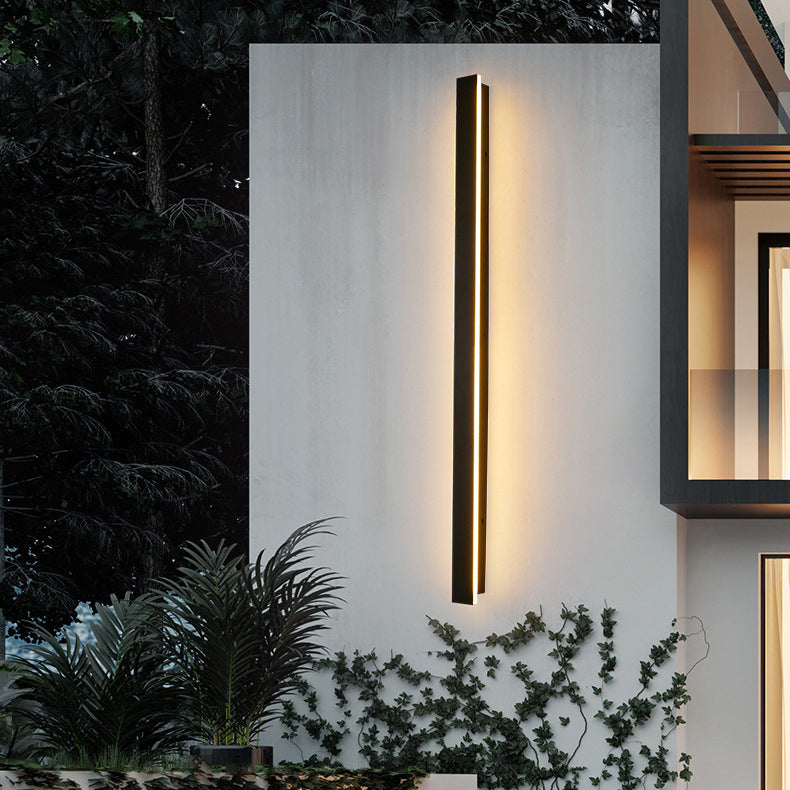 Modern Minimalist Long Rectangular Aluminum Acrylic LED Wall Sconce Lamp For Garden | Bowlift