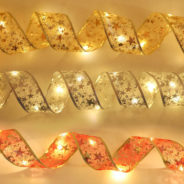 BowLift | Christmas LED Copper Wire Lights Ribbon Lights Bow Tie Ribbon Lights String Props Decorative Lights