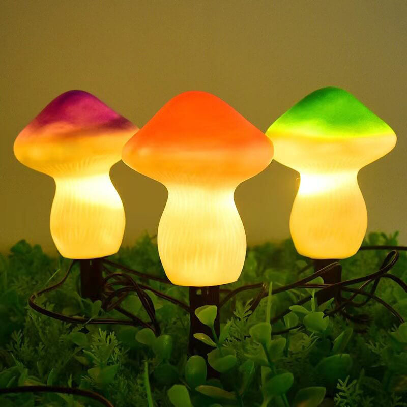Solar Outdoor Resin Mushroom LED Garden Ground Insert Decorative Landscape Light | Bowlift