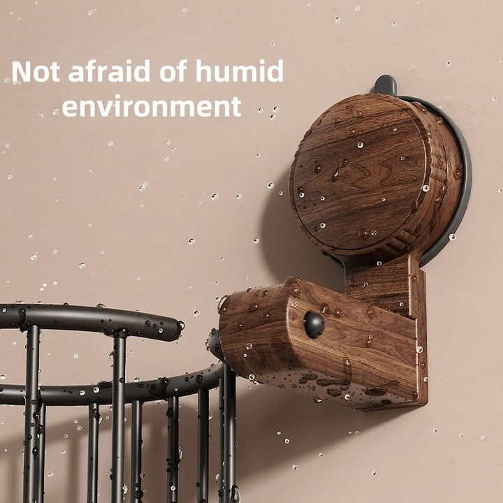 BowLift | Suction Cup Walnut Paper Towel Holder