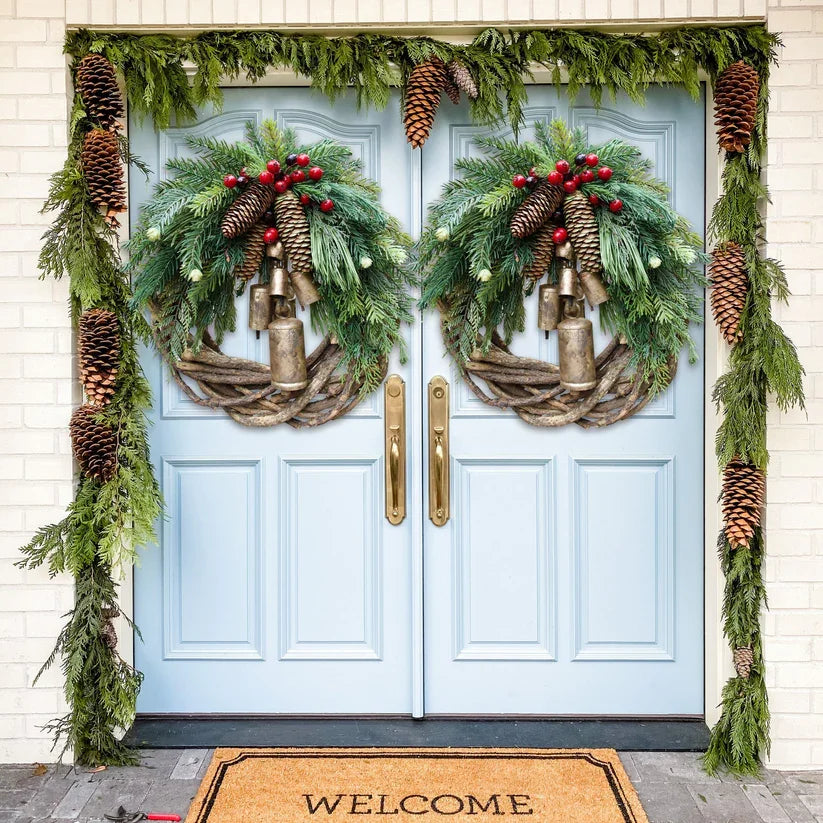 BowLift | Boho Christmas wreath with bells | Door & wall decoration | Handmade