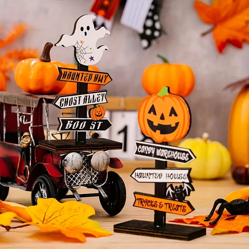 BowLift | Halloween Wooden Pumpkin Wooden Decorative Tabletop Ornament