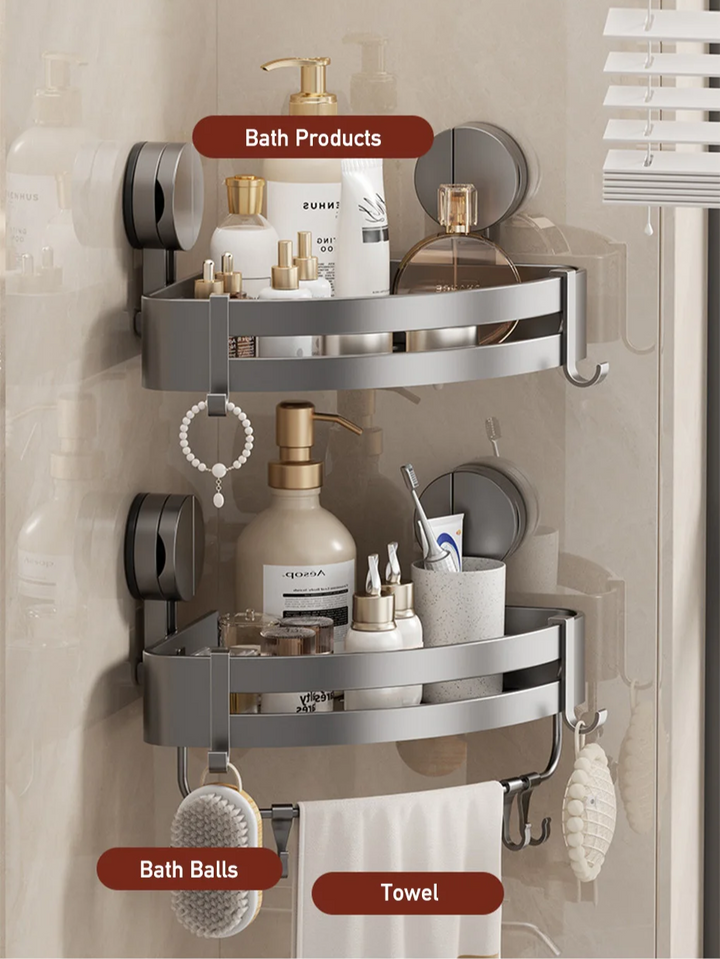 AquaGrip – Luxury Suction Cup Bath Shelf without Drilling Bowlift